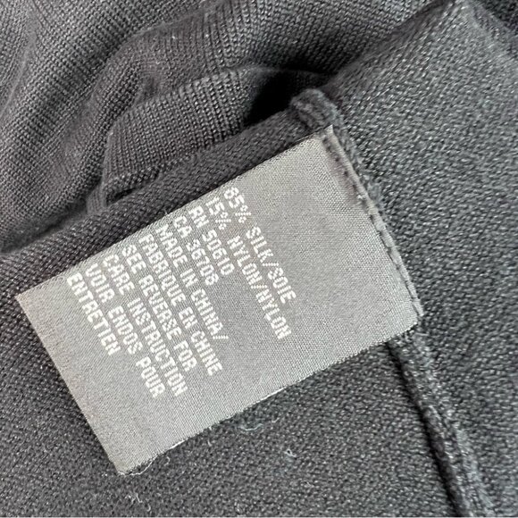 Kasper Knits sweater sparkly embroidered sequins Black Top with Silver Sequins - Picture 6 of 9